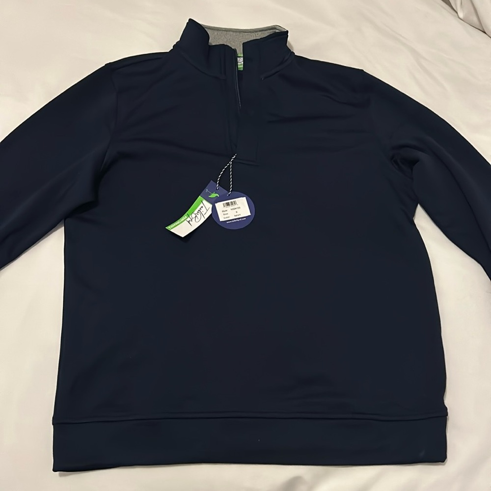 NWT TailorByrd Small quarter zip golf pullover navy blu